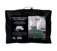 Ensemble Couette Et Parure 5 Pièces Boheme Kaki Pour Lit En 90x190 Cm, Par Soleil D'ocre