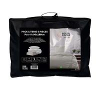 Ensemble Couette Et Parure 5 Pièces Boheme Lin Pour Lit En 90x190 Cm, Par Soleil D'ocre