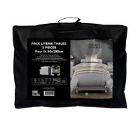 Ensemble Couette Et Parure 5 Pièces Thales Moutarde Pour Lit En 90x190 Cm, Par Soleil D'ocre