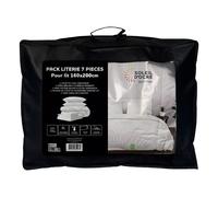 Ensemble Couette Et Parure 7 Pièces Boheme Blanc Pour Lit En 160x200 Cm, Par Soleil D'ocre