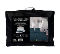 Ensemble Couette Et Parure 7 Pièces Boheme Bleu Canard Pour Lit En 160x200 Cm, Par Soleil D'ocre