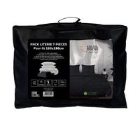 Ensemble Couette Et Parure 7 Pièces Boheme Noir Pour Lit En 160x200 Cm, Par Soleil D'ocre