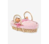 Ensemble couffin peluche pour poupon 36/42 cm rose TU