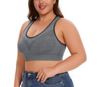 Ensemble Coupe Couture Women's Breathable Plus Size No Underwire No Marks Hollow Bra Thin Yoga Underwear Body en Dentelle (Black, XL)