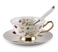 Ensemble coupe et soucoupe style européen art os céramique chinoise thé tasse à café pour la maison, la cuisine, un mariage par YBK Tech