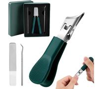 Ensemble Coupe-Ongles Bec d’Aigle 3 en 1 | Coupe-ongles d'orteils Acier Inoxydable,Protection Anti-Projections, Incluant Lime en Verre et Nettoyeur d’Ongles