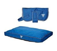 Ensemble coussin bleu + manteau 35 cm pour animaux de compagnie Hearts & Homies Bleu