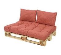 Ensemble coussin d'extérieur palette rouille -