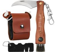 Ensemble Couteau À Champignons En Acier Inoxydable Avec Brosse,Règle,Sac En Toile-Pliant Pour L'extérieur,Camping Et Chasse