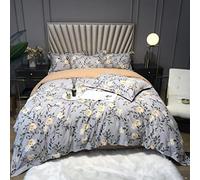 Ensemble Couvercle Couette avec Cassette Fermeture éclair à glissière de lit Les taies d'oreiller Egypatian Cotton Litding Flowers Vintage (Couleur: Une Taille: (A Queen Size 4PCS)