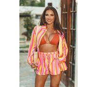 Ensemble cover up deux pièces à rayures Multicolore M