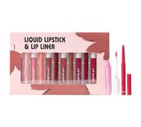 Ensemble crayon à lèvres et rouge à lèvres, ensemble rouge à lèvres et crayon à lèvres | Ensemble de maquillage pour les lèvres,Ensemble de lèvres repulpantes imperméables, crayon à lèvres mat, 6 cray