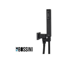 Ensemble CUBE encastrable avec support orientable, douchette et flexible BLACK & WHITE - BOSSINI C55005C073