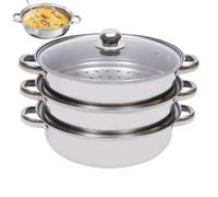 Ensemble Cuiseur Vapeur | Ustensile de Cuisine à Induction 28 cm,Marmite De Cuisson Vapeur En Acier Inoxydable,Pour Alimentation Saine Préparation Des Repas Réunions