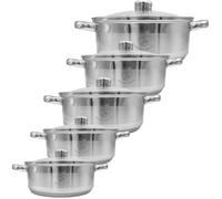 Ensemble culinaire - UMBERTO RAVELLI - Set 10 pcs - Acier inoxydable - Faitouts 20/22/24/26/28 cm - 5 couvercles