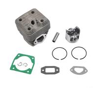 Ensemble cylindre de tronçonneuse et piston pour scie à gaz 52 cc 58 cc avec alésage de 44 mm et 45 mm de diamètre - Kit de reconstruction de moteur en métal avec anneaux, broches, joints - Couleur