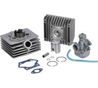 Ensemble : Cylindre de Tuning + Piston + Culasse, 2-Canaux 60ccm + Carburateur de Course BVF 21N1-12 - Simson KR51/2 Schwalbe