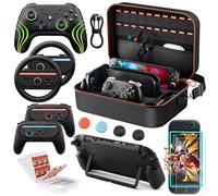 Ensemble D’Accessoires 15-En-1 pour Manette Pro Switch 2, Étui Tout En Un, Poignées Joycon, Verre Trempé, Coque Protectrice, Volants, Étui À Cartes Et Capuchon Joystick, pour Nintendo Switch 2 Console