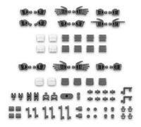 Bandai Hobby Option Parts Set 12 Handteile/Mehrgelenk, Maßstab 1:144, Modellbaus