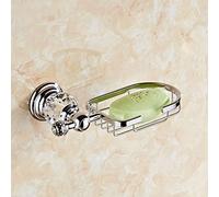 Ensemble d’Accessoires de Salle de Bain avec étagère de Douche en Laiton, Porte-Serviettes Mural en Cristal argenté et Porte-Papier Toilette Comprend Un Porte-Brosse de Toilette et Un Filet