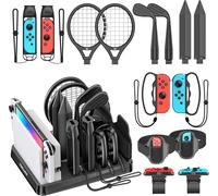 Ensemble d`accessoires de Sport Switch,15 en 1 Switch Sport Accessoire Compatibles avec Nintendo Switch/ OLED,Kit d'accessoires Switch Sport pour Enfants et Familles (Noir)