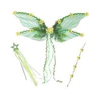 Ensemble D’ailes De Fée Pour Adultes,Accessoires De Costume De Fée 3 Pièces | Kit De Déguisement D'Halloween | Avec Bracelet, Ailes De Fée Et Wand | Pour Les Femmes Halloween Carnaval Mascarade Ball