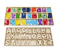 Ensemble d’alphabet en bois de 2 pièces, ensemble d’alphabet en bois, ensemble de scrabble alphabet, ensemble d’alphabet d’art et d’artisanat