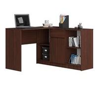 Ensemble d' angle AKORD bureau B17 avec commode Wengé 120 cm 1 porte 1 tiroir façade Wengé 6 étagères 120x126x79 cm Wengé G