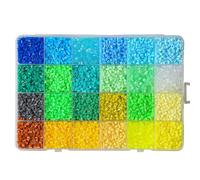 Ensemble d ' artisanat de perles de puzzle multicolores de 2, 6 mm, 24 perles en plastique de couleur avec étui de rangement pour le développement des compétences motrices des, ensemble de puzzle
