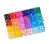 Ensemble d ' artisanat de perles de puzzle portable de 24 couleurs, perle en plastique de 2, 6 mm pour, artisanat d ' art fait à la main et développement des compétences motrices, fournitures d ' art