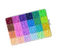 Ensemble d ' artisanat de perles de puzzle portable de 24 couleurs, perle en plastique de 2, 6 mm pour, artisanat d ' art fait à la main et développement des compétences motrices, ensemble de