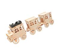 Ensemble d ' assemblage de train d ' apprentissage alimenté par batterie, modèle en bois avec d ' entraînement visible pour l ' introduction à la physique et les discussions artisanales en e
