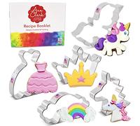 Ensemble d’emporte-pièces conte licorne/princesse avec livret de recettes 5 pièces - Ann Clark - Acier de fabrication américaine