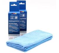 Ensemble d’entretien : 12 pastilles de détartrage pour machines à café + chiffon microfibre, compatible avec Siemens TE655503DE/11, TE655503DE/12, TE657313RW/10, TE657313RW/11, TE657313RW/12