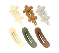 Ensemble d ' épingles à cheveux en plastique, Barrettes douces avec décoration florale pour la plupart des Types de cheveux, épingle à cheveux pour un usage quotidien 6 pièces
