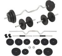 vidaXL Haltères et Barres d'Haltères 30 kg Poids Disques Fitness Musculation 91401