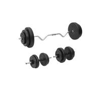 vidaXL Ensemble d'haltères et de barre ondulée avec plaques 60 kg – Noir