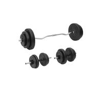 vidaXL Ensemble d'halt¿¿res et de barres avec plaques 60 kg