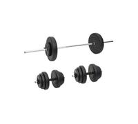 Ensemble d haltères et de barres avec plaques 60 kg