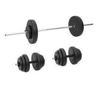 Ensemble d haltères et de barres avec plaques 60 kg