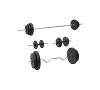 Ensemble d haltères et de barres avec plaques 90 kg
