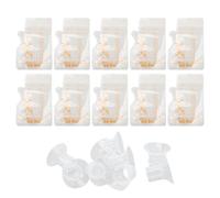 Ensemble d’inserts de flasque pour tire-lait en silicone, flasque de tire-lait portable disponible en tailles 19 mm, 21 mm et 24 mm, accompagné de sacs à lait de 250 ml pour un