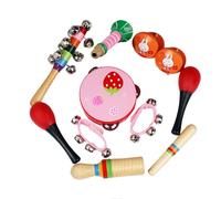 Ensemble d ' instruments à percussion Maracas Shaker Tambourin Hochet à main Cloches pour l ' exploration musicale et les activités en classe Instruments éducatifs en bois précoces