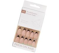 Ensemble d ' ongles à pression français, 30 pièces, amande, moyen, accessoires de mode, bâton de manucure pour femmes, ensemble d ' art
