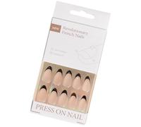 Ensemble d ' ongles à pression français, 30 pièces, amande, moyen, accessoires de mode, bâton de manucure pour femmes, ensemble d ' art