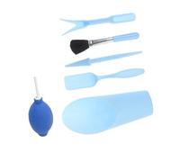 Ensemble D’Outils de Jardinage Mini pour Plantes en Pot et Succulentes | Plastique Bleu, Précision pour Rempotage Délicat, Kit Souffleur, Lève-plante, Brosse et Pelle
