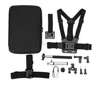 Ensemble d’Outils pour caméra d’Action 7 en 1 Portable, kit d’Accessoires pour caméra d’Action sans Fil avec Sangle de Poitrine, Perche à Selfie et Support de Guidon pour et