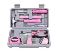 Ensemble d ' outils pratiques de réparation à domicile, pince ergonomique, marteau, clé hexagonale, main dans une mallette de rangement en plastique, ensemble ménager pour la maison, 29 pièces