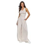 Ensemble dÃ©bardeur et pantalon femme Makadamia Beige 40