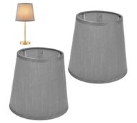 Ensemble D'abat-jour En Tissu, 2 Pièces, 4.4x6x5.5 Pouces, Couvercle de Lampe de Table, Couleur Pure, Accessoire pour Ampoule E14(Gris)